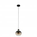 Pendant Light Steel Black, Brass / Glass Vaporized Black-brown-transparent - OILELLA