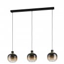 Pendant Light Steel Black, Brass / Glass Vaporized Black-brown-transparent - OILELLA