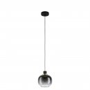 Pendant Light Steel Black, Brass / Glass Vaporized Black-grey-transparent - OILELLA