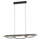 Pendant Light Steel, Wood Black, Brown Rustic / Plastic White - BOYAL