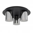 Ceiling Light Steel Black / Glass Vaporized Black-transparent - GOROSIBA 1