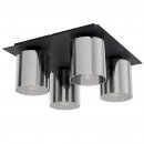 Ceiling Light Steel Black / Glass Vaporized Black-transparent - GOROSIBA 1