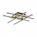 Ceiling Light Aluminium, Steel, Wood Black, Brown / Plastic White - MARINELLO 1