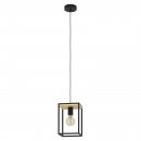 Pendant Light Steel, Wood Black, Brown - LIBERTAD