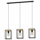 Pendant Light Steel, Wood Black, Brown - LIBERTAD