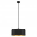 Pendant Light Steel Black / Fabric With Decor Black, Gold - ZARAGOZA