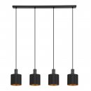 Pendant Light Steel Black / Fabric With Decor Black, Gold - ZARAGOZA