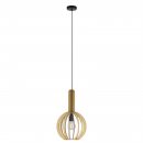 Pendant Light Steel Black / Wood Maple - VELASCO