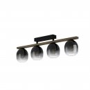 Ceiling Light Steel, Wood Black, Brown / Glass Black-grey-transparent - FILAGO