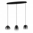 Pendant Light Steel Black / Glass Vaporized Black-grey-transparent - AGUILARES