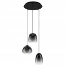 Pendant Light Steel Black / Glass Vaporized Black-grey-transparent - AGUILARES