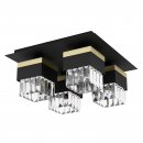 Ceiling Light Steel Black, Gold / Brilliant Glass Clear - BARRANCAS