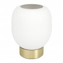 Table Light Steel Brushed Brass, Gold / Glass Opal-matt White - MANZANARES