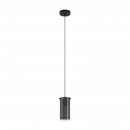 Pendant Light Steel Black / Glass, Fabric Clear, Black - PINTO TEXTIL 1