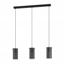 Pendant Light Steel Black / Glass, Fabric Clear, Black - PINTO TEXTIL 1