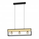 Pendant Light Steel, Wood Black, Brown - LIBERTAD 1