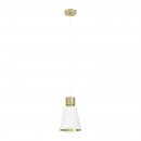 Pendant Light Steel Brushed Brass / Fabric White, Brass - AGLIENTINA