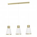 Pendant Light Steel Brushed Brass / Fabric White, Brass - AGLIENTINA