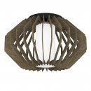 Ceiling Light Steel Black / Wood, Glass Brown, White - RUSTICARIA