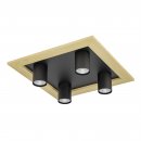 Ceiling Light Steel, Wood Black, Brown - VALCASOTTO 1