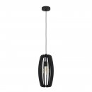 Pendant Light Steel Black / Wood Black - BAJAZZARA