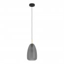 Pendant Light Steel Black, Brushed Brass / Satin Glass Grey Matt - ALOBRASE