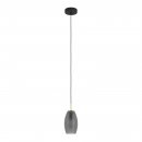 Pendant Light Steel Black, Brushed Brass / Satin Glass Grey Matt - BATISTA