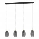 Pendant Light Steel Black, Brushed Brass / Satin Glass Grey Matt - BATISTA