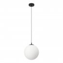 Pendant Light Steel Black / Glass Opal-matt White - RONDO 3