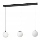 Pendant Light Steel Black / Glass Opal-matt White - RONDO 3