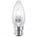 Heathfield 18w BC B22 Clear Halogen Candle Energy Saving Bulb - Pack Of 10 (18WBCCC/H)