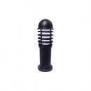 Short Outdoor Louvred Bollard - Black - E27 - 475mm - IP44