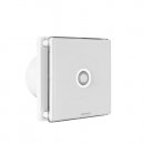 4 Inch Extractor Fan With White Glass, Timer And Motion Sensor