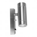 GU10 Up/Down Light With PIR - Stainless Steel