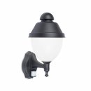 Ascott Bottom Arm Round Wall Lantern With Integrated LED With Sensor