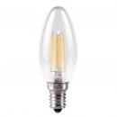 4w Dimmable LED Filament Candle E14, 2700K, Clear