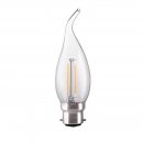 2W Bent-tip Candle, Traditional Glass Light Bulb With LED Filament