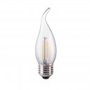 2W Bent-tip Candle, Traditional Glass Light Bulb With LED Filament