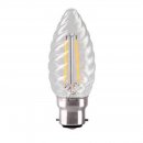 2W Twisted Candle Traditional Glass Light Bulb With LED Filament