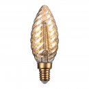 4W Twisted Candle, Decorative LED Filament Lamp With Gold Antique Coating