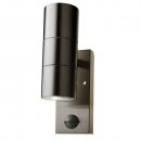 VT-7622PIR GU10 WALL FITTING WITH SENSOR,STAINLESS STEEL BODY-2 WAY IP44