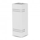 VT-7662 GU10 WALL FITTING SQUARE,SS BODY WITH BORDER-WHITE BODY,2 WAY IP44