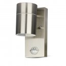 VT-7621PIR GU10 WALL FITTING WITH SENSOR,STAINLESS STEEL BODY-1 WAY IP44