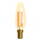 4W LED Vintage Candle - SBC, Amber, 2000K