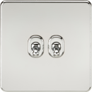 Screwless 10AX 2G 2-Way Toggle Switch - Polished Chrome