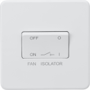 Screwless 10AX 3 pole fan isolator switch - Matt white