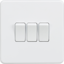 Screwless 10AX 3G 2-Way Switch - Matt White