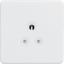 Screwless 5A Unswitched Round Socket - Matt White