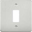 Flat plate 1G grid faceplate - brushed chrome