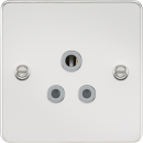 Flat plate 5A unswitched socket - polished chrome with grey insert